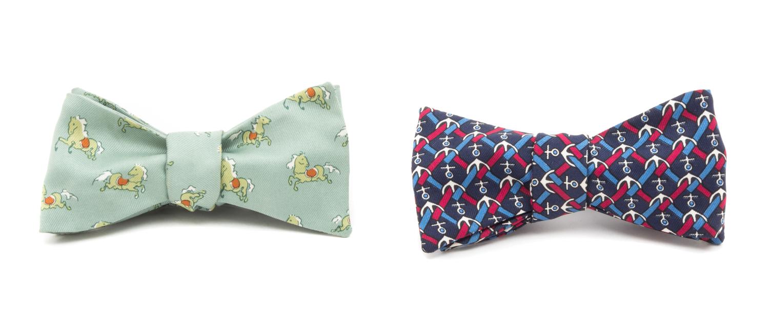 A Pair of Hermes Silk Bow Ties,