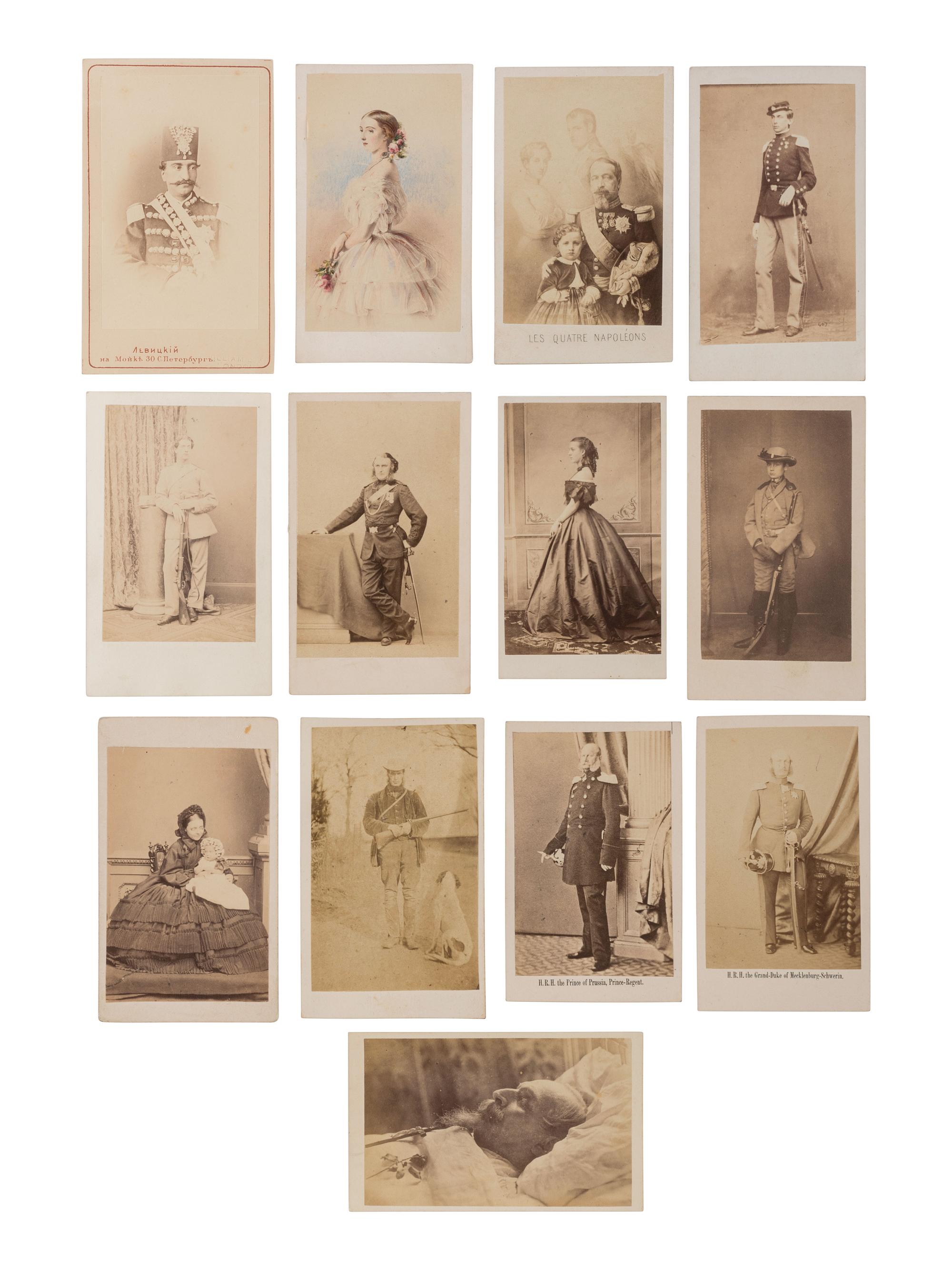 [EARLY PHOTO.] Album containing 100+ CDVs of European personalities, incl. royalty, ca 1860s-1870s.