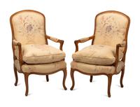 A Pair of Louis XV Provincial Style Armchairs