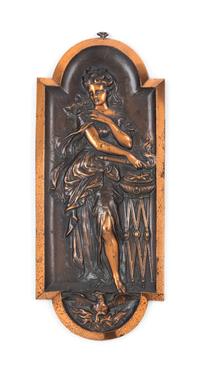 A Neoclassical Patinated Metal Plaque