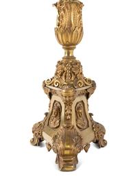 A Continental Gilt Bronze Floor Lamp