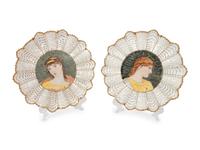 A Group of Four Coalport Porcelain Portrait Plates