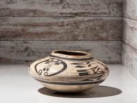 Polychrome Pottery Bowl, with Avian Designs