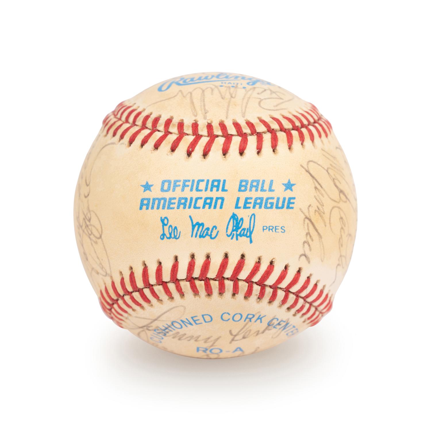A 1983 Boston Red Sox Team Signed Autograph Baseball with 25 Signatures (Beckett Authentication Services Letter BAS Certified),