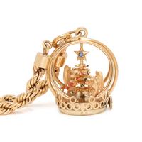 YELLOW GOLD CHRISTMAS TREE CHARM BRACELET