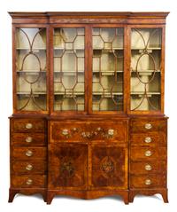 A George III Style Mahogany Breakfront Height 88 x width 74 x depth 18 1/2 inches. — 19TH CENTURY