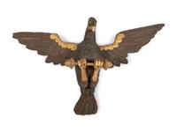 A Carved and Painted Wood Spread Winged Eagle Wall Hanging