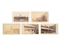 [CIVIL WAR]. 5 CDVs of Washington, DC, including the Grand Review in May 1865.