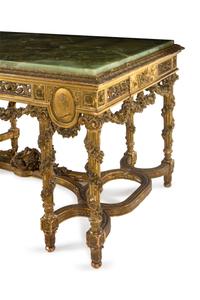 A Napoleon III Giltwood and Onyx Center Table