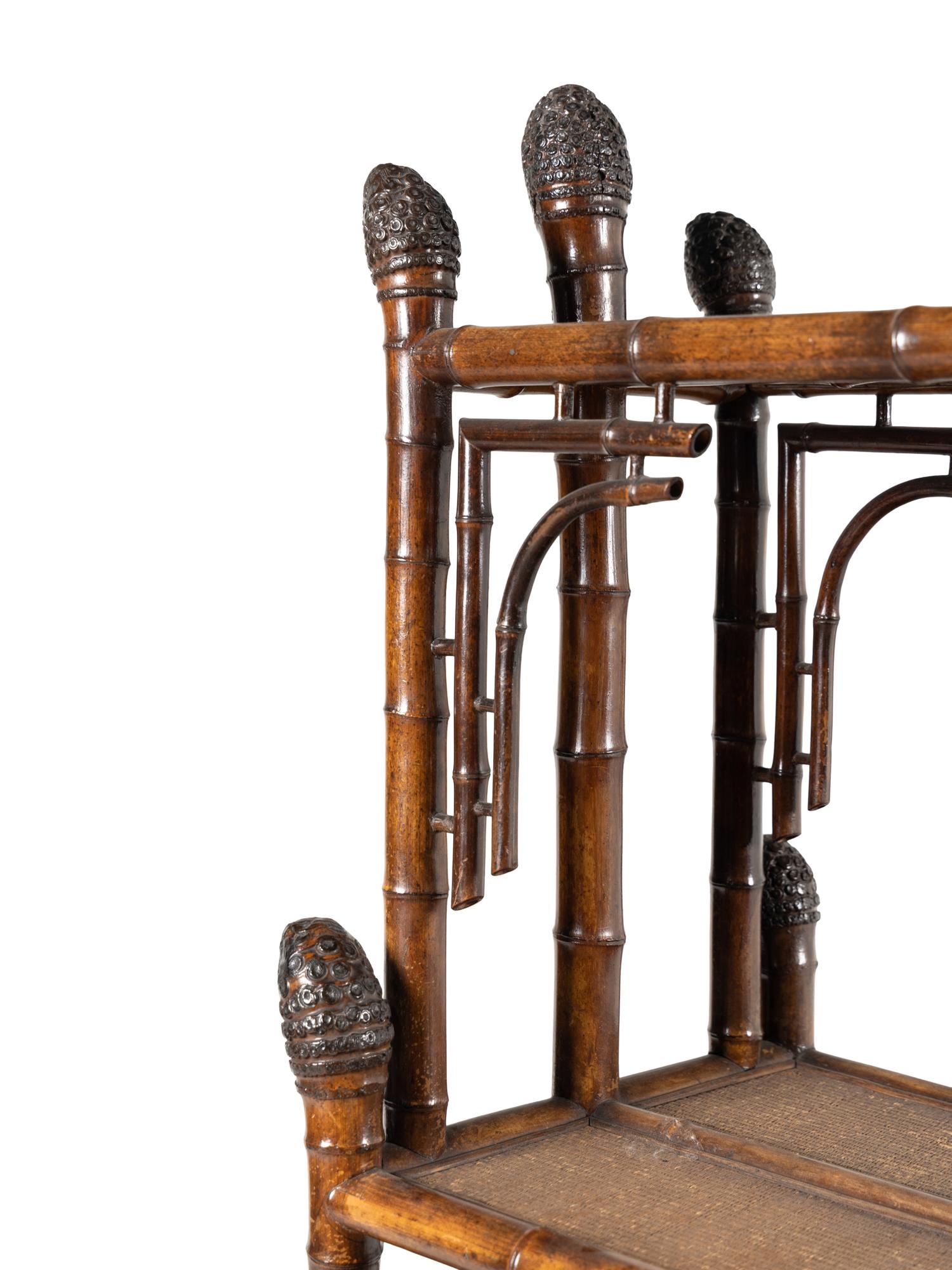 An English Bamboo and Lacquer Bookcase