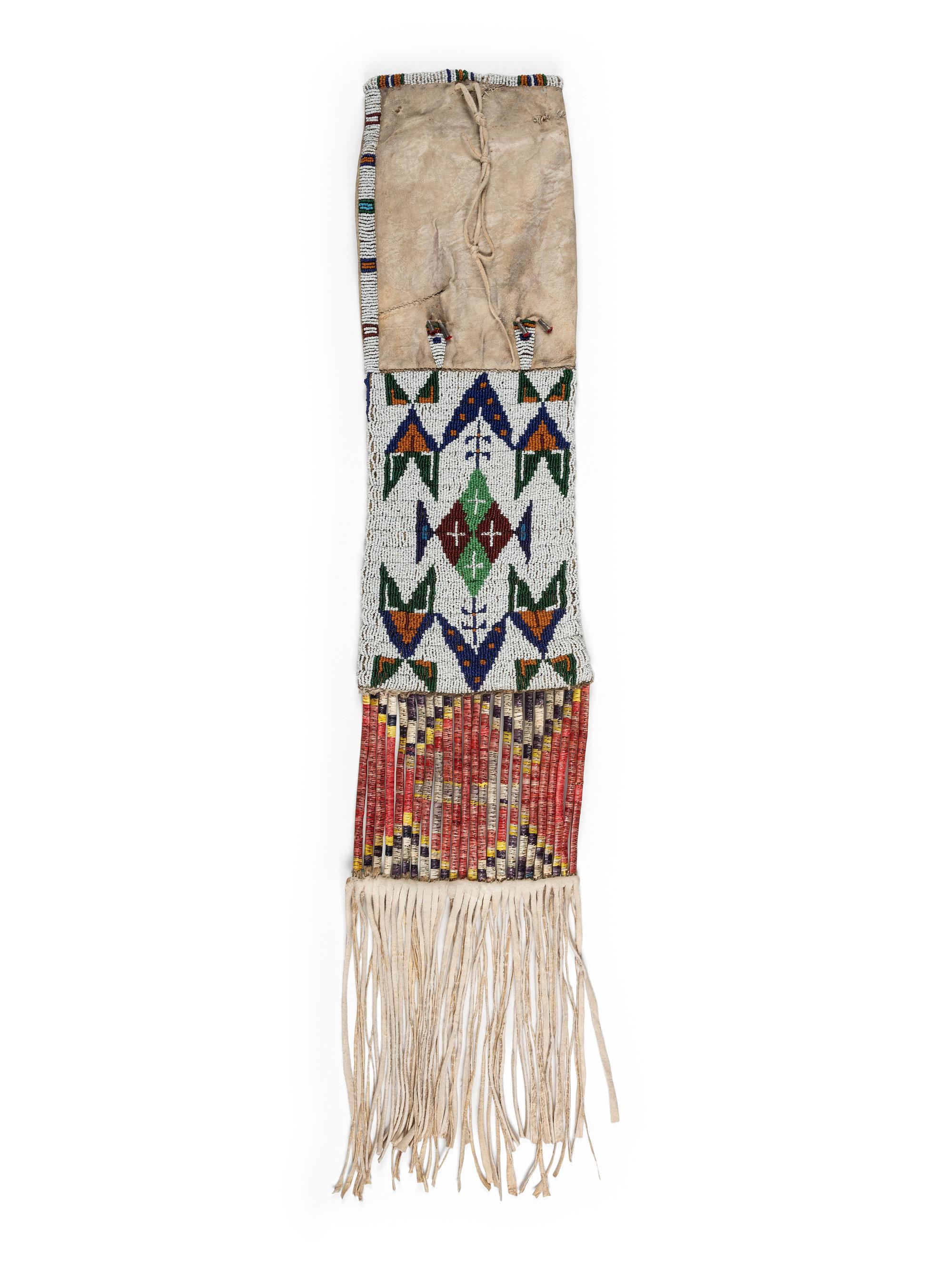 Sioux Beaded Hide Tobacco Bag
