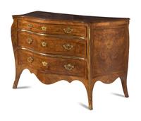 An Italian Gilt Bronze Mounted Serpentine Walnut Commode