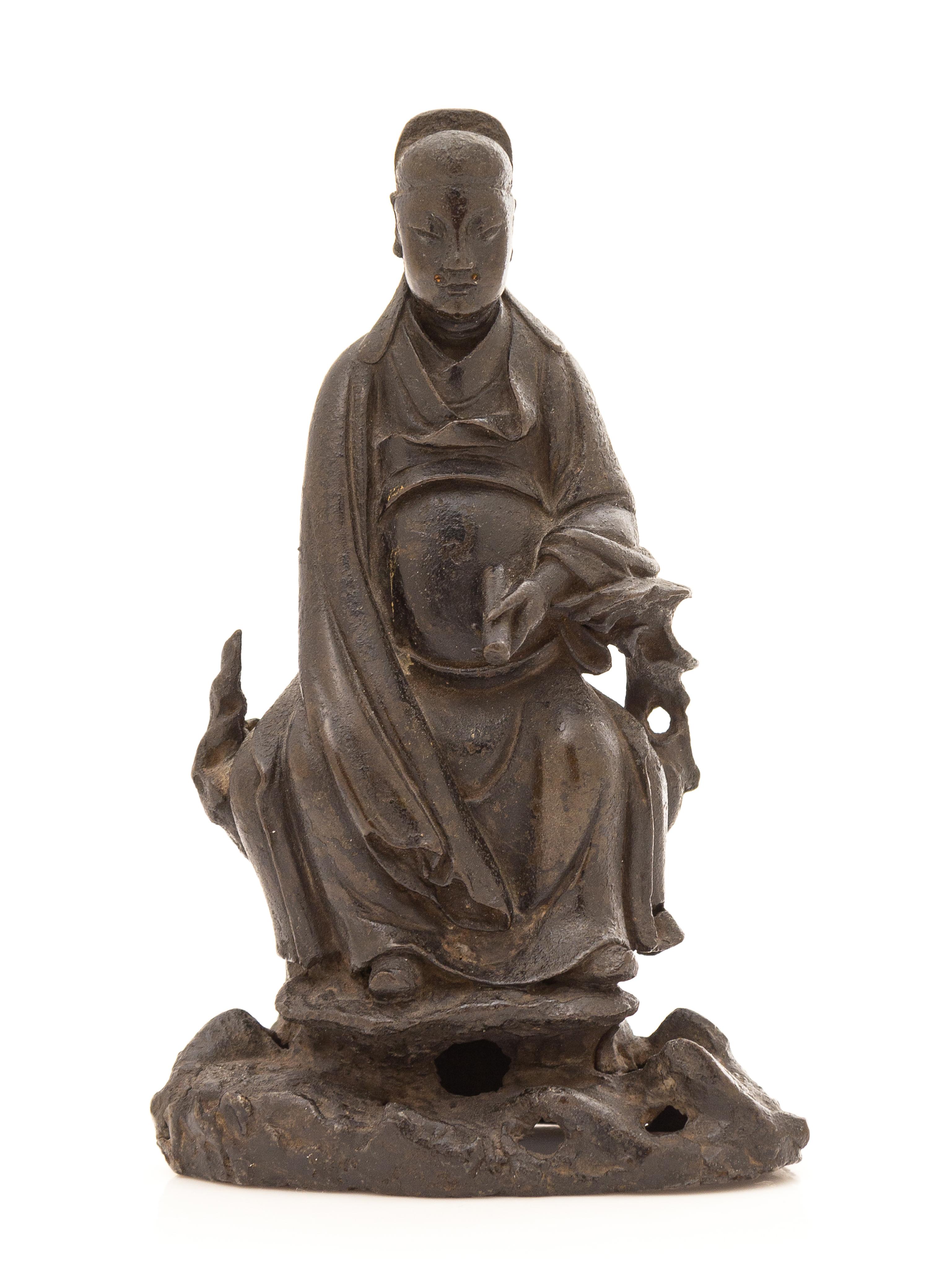 A Bronze Figure of Dignitary Height 6 1/2 inches — MING DYNASTY (1368-1644)