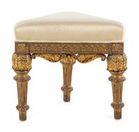 An Italian Rococo Carved Giltwood Stool