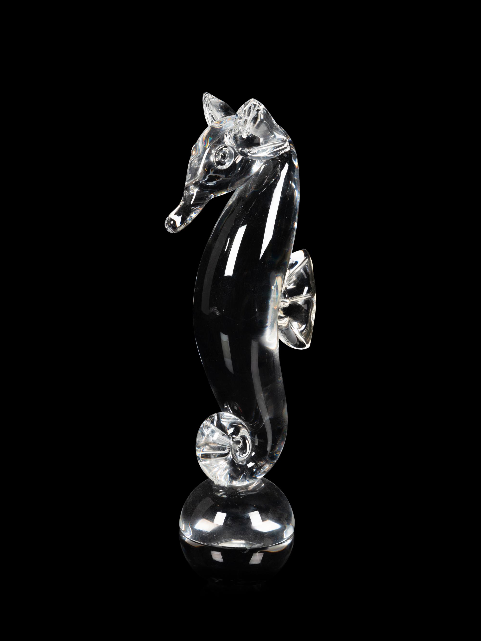 A Steuben Glass Seahorse Figure