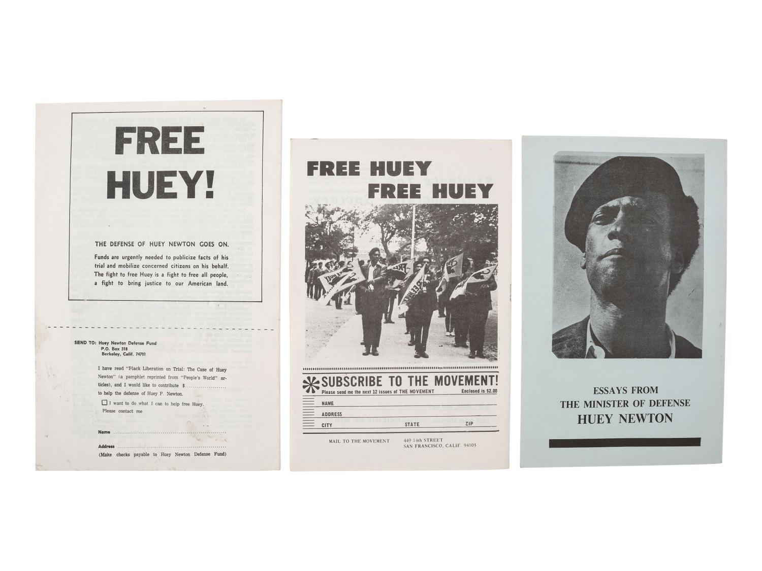 [AFRICAN AMERICANA]. Pamphlets related to Huey Newton, Bobby Seale, and the Black Panther Party.