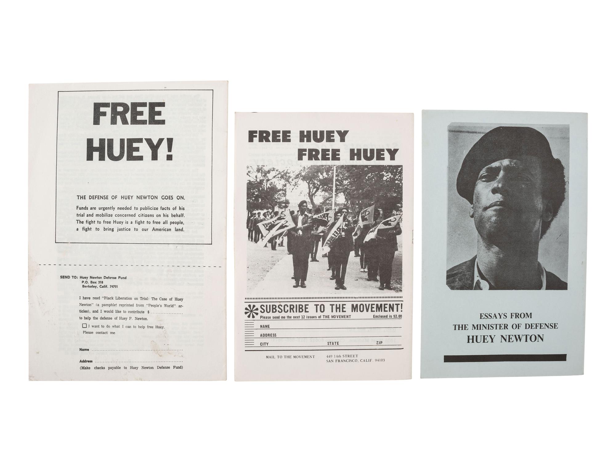 [AFRICAN AMERICANA]. Pamphlets related to Huey Newton, Bobby Seale, and the Black Panther Party.