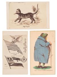 [CIVIL WAR]. A group of 3 rare CDVs featuring political cartoons incl. "The Tiger."