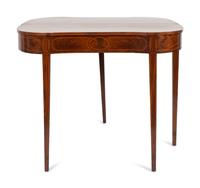 A Federal Satinwood-Inlaid Mahogany Flip Top Table — EARLY 19TH CENTURY