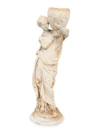 A Cast Composition Figure of a Water Maiden
