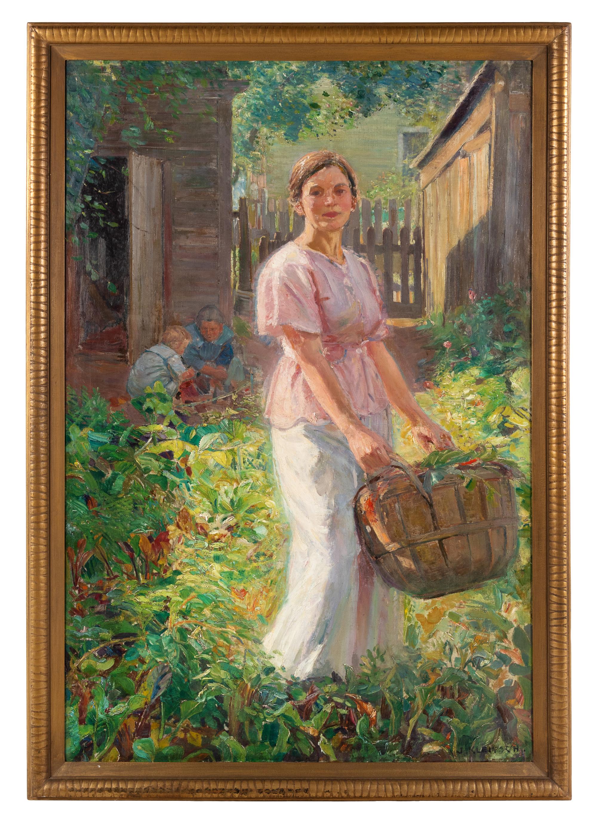 The Artist's Wife and Son in a Garden