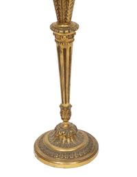 A Pair of French Gilt Metal Four-Light Candelabra Mounted as Lamps