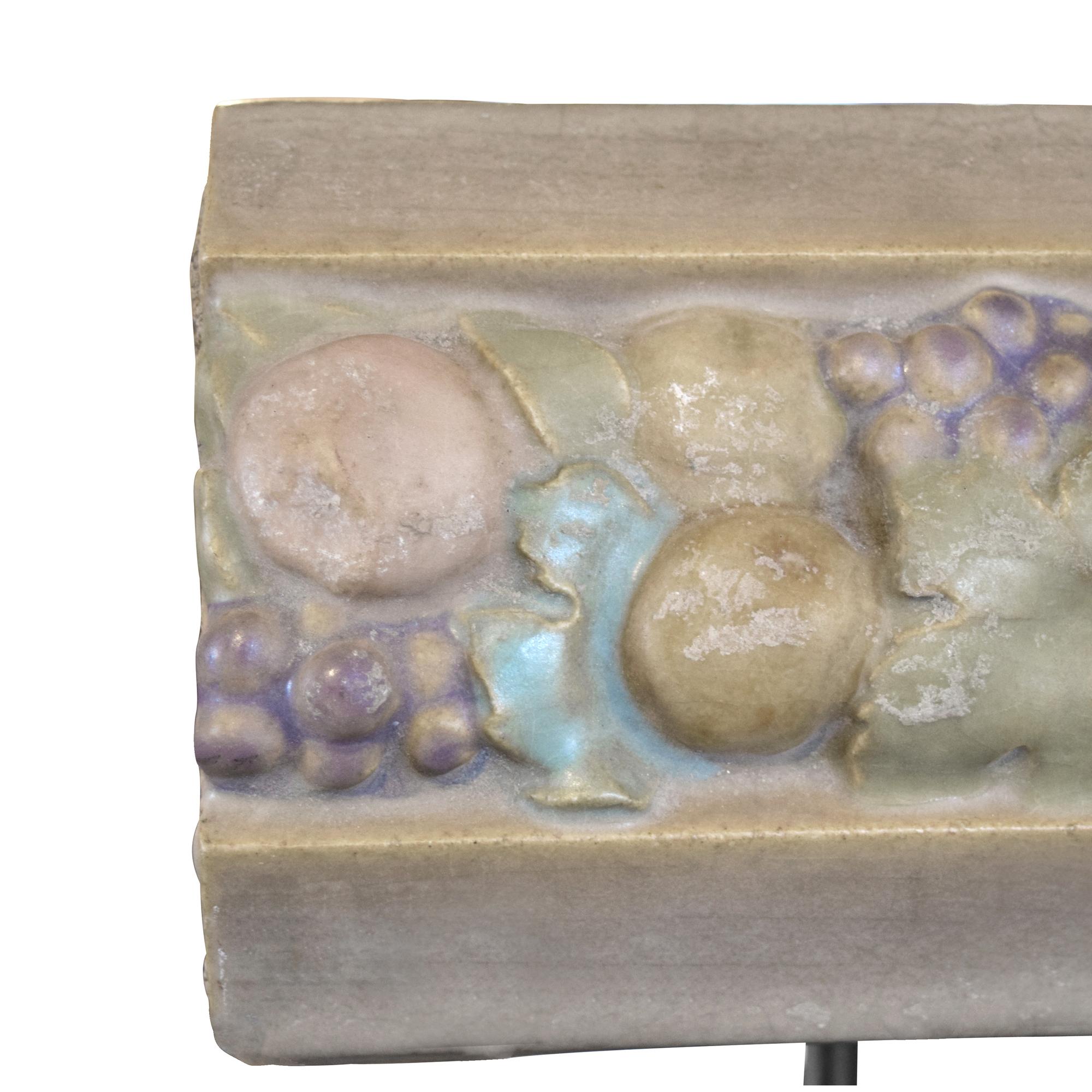A Rookwood Terra Cotta Fragment on Stand 7.75" W x 4" D x 8" H — United States, Circa 1910