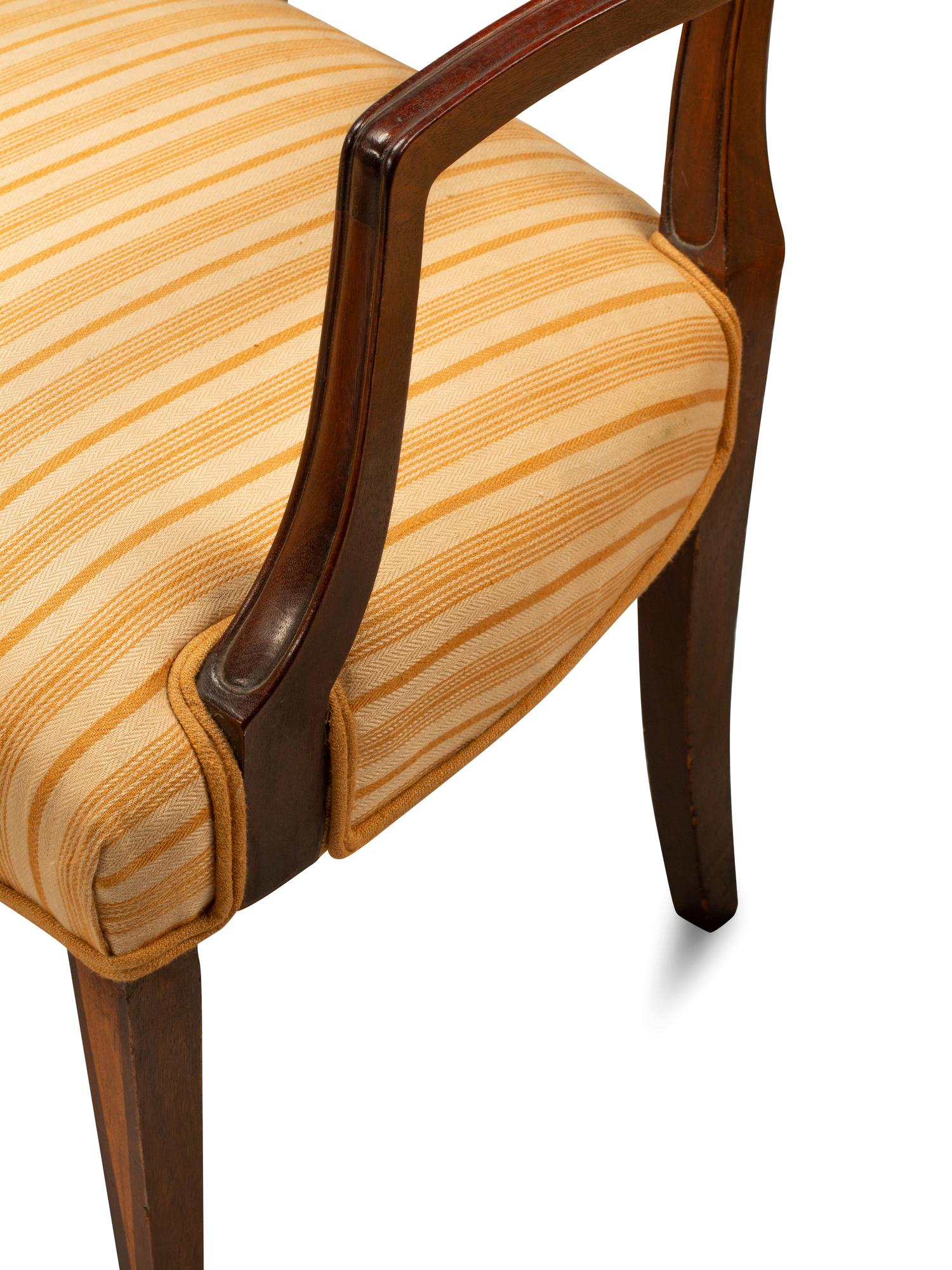 A Set of Eight Georgian Style Inlaid Mahogany Dining Chairs — 19TH/20TH CENTURY