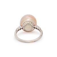 NATURAL PEARL AND DIAMOND RING
