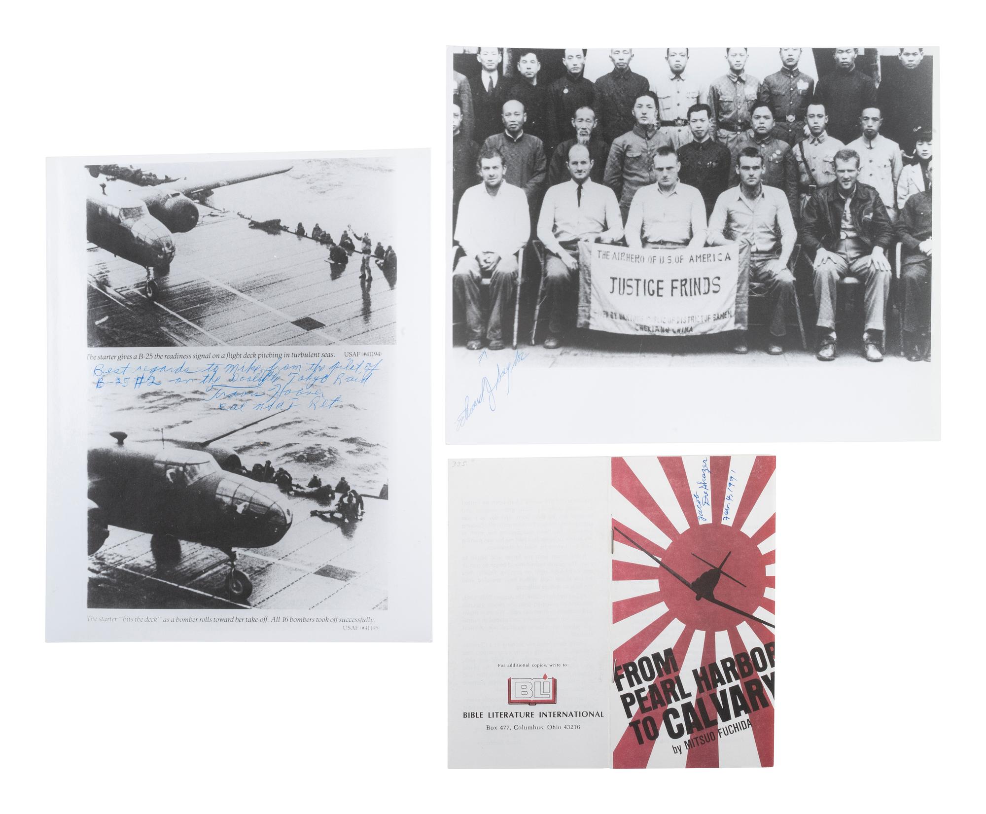 [WWII]. Signatures of 35 pilots from the Doolittle Raid, incl. General Doolittle.