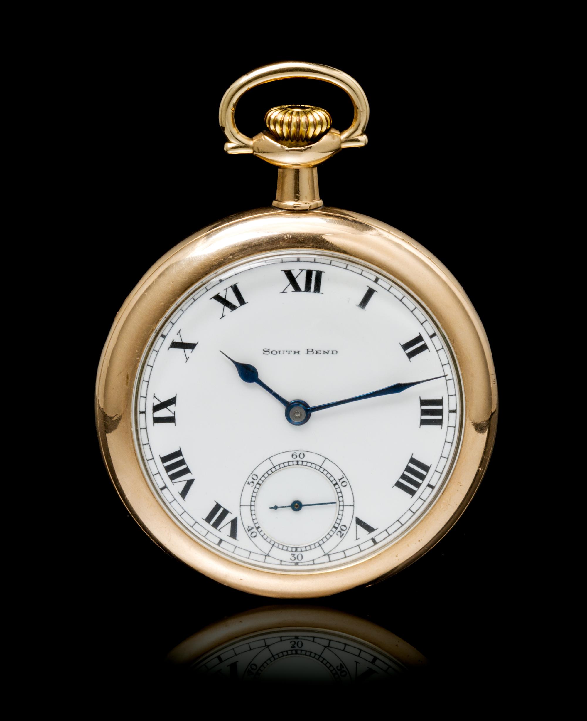 A Collection of Gold Filled Open Face Pocket Watches, Hamilton and South Bend,