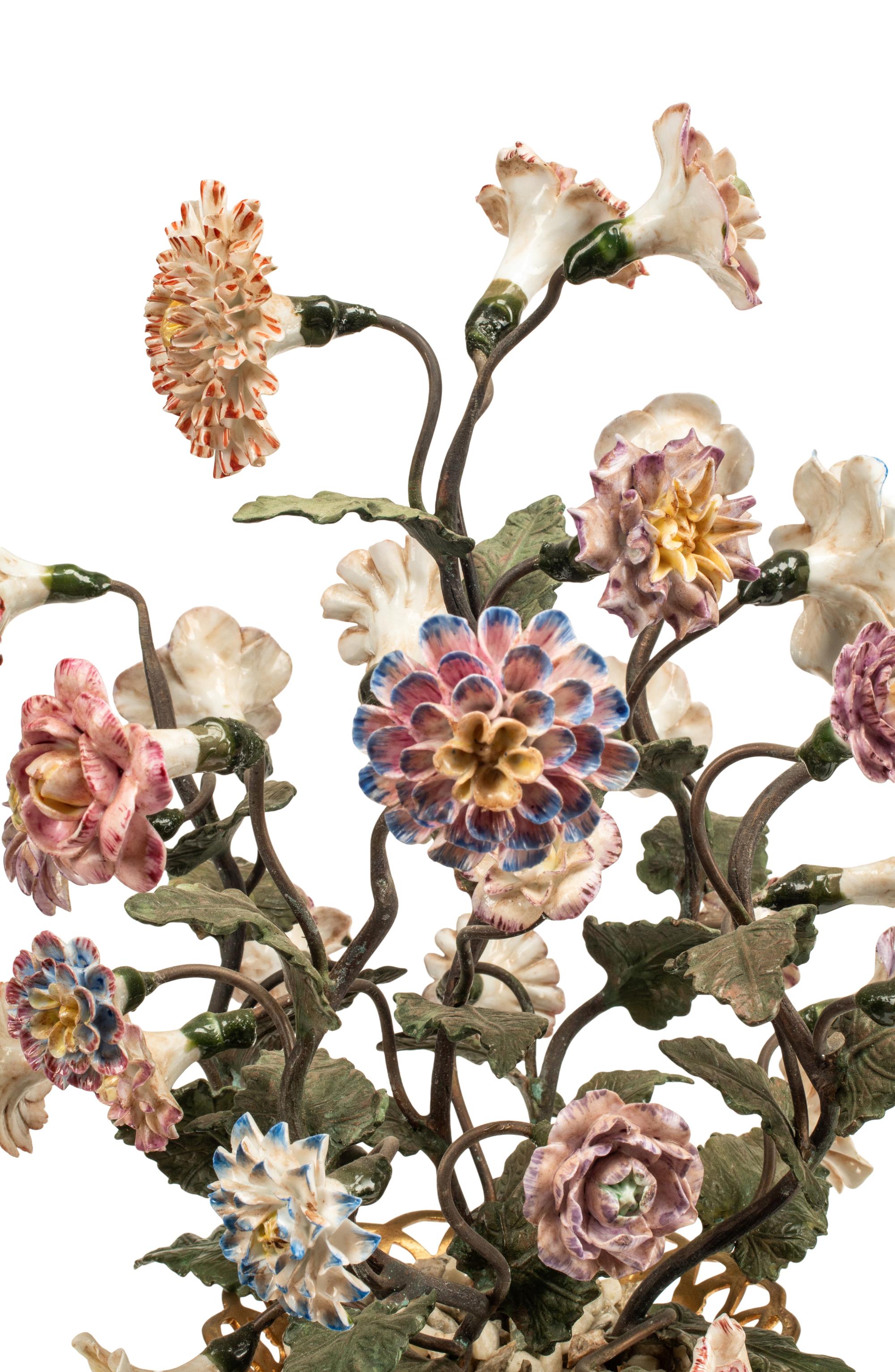 A Pair of Gilt Bronze Mounted Cloisonné and Porcelain Vases