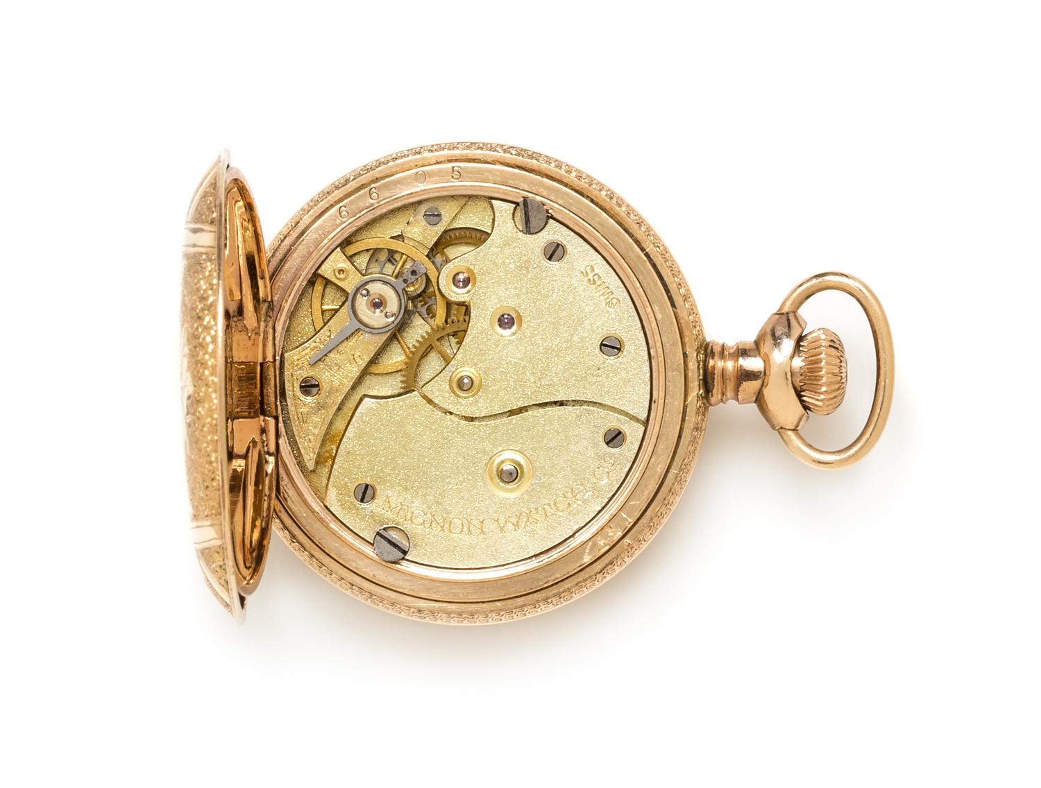A Gold Filled Hunter Case Pocket Watch, Mignon, 27.20 dwts.