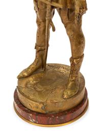 After Emile-Louis Picault 19th Century Escholier gilt bronze