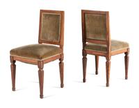 A Pair of Italian Fruitwood Side Chairs