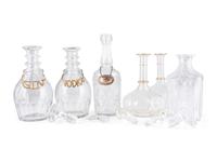 Six Glass Decanters