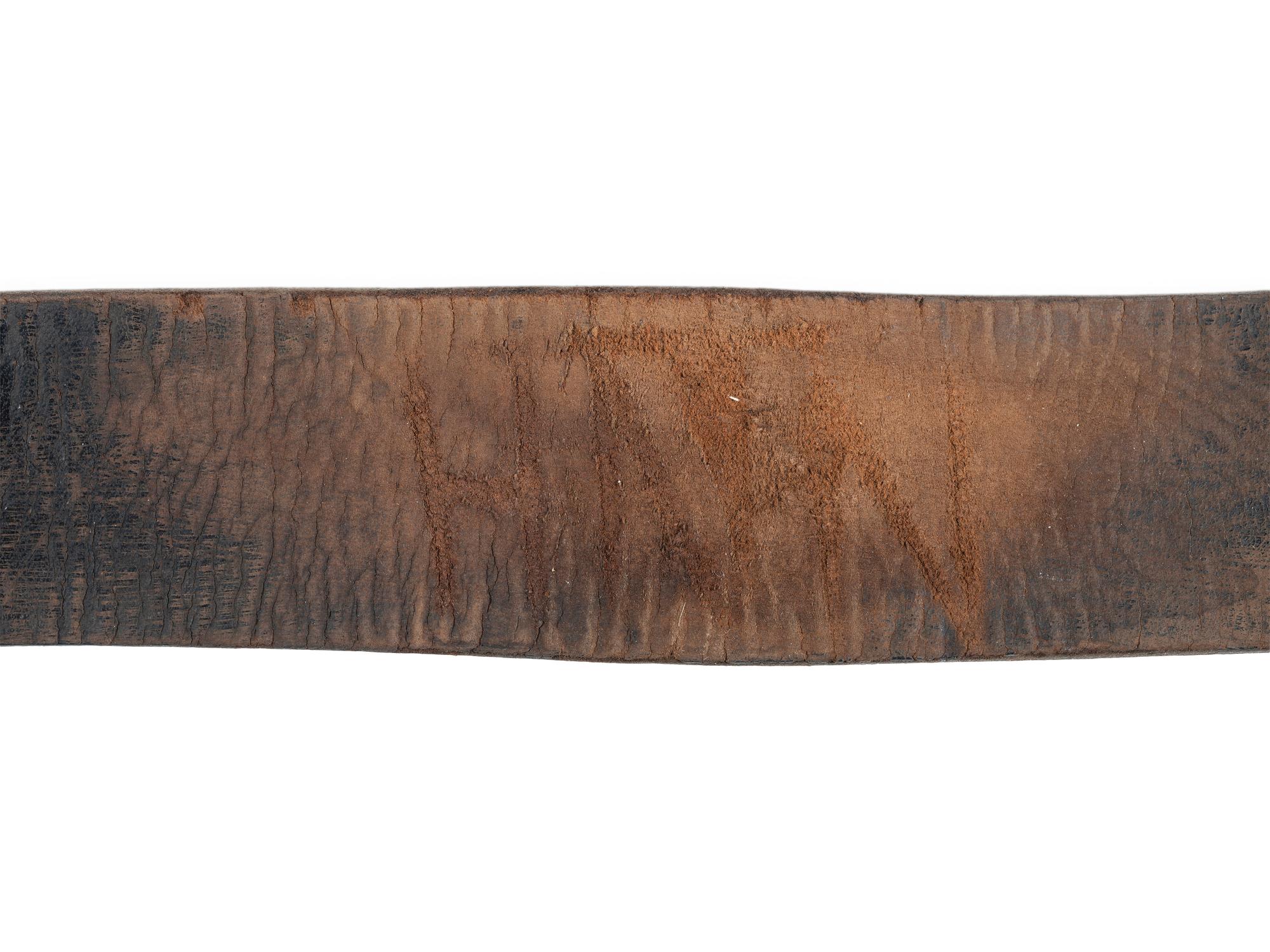 Civil War cartridge box sling with soldier's initials.