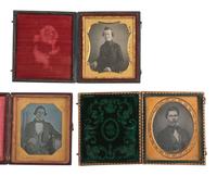 [EARLY PHOTOGRAPHY]. 11 daguerreotypes of men, some with objects, incl. example by MEADE BROS., NY.