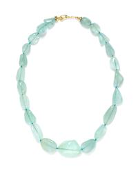An 18 Karat Yellow Gold and Aquamarine Pebble Bead Necklace, Elizabeth Locke,