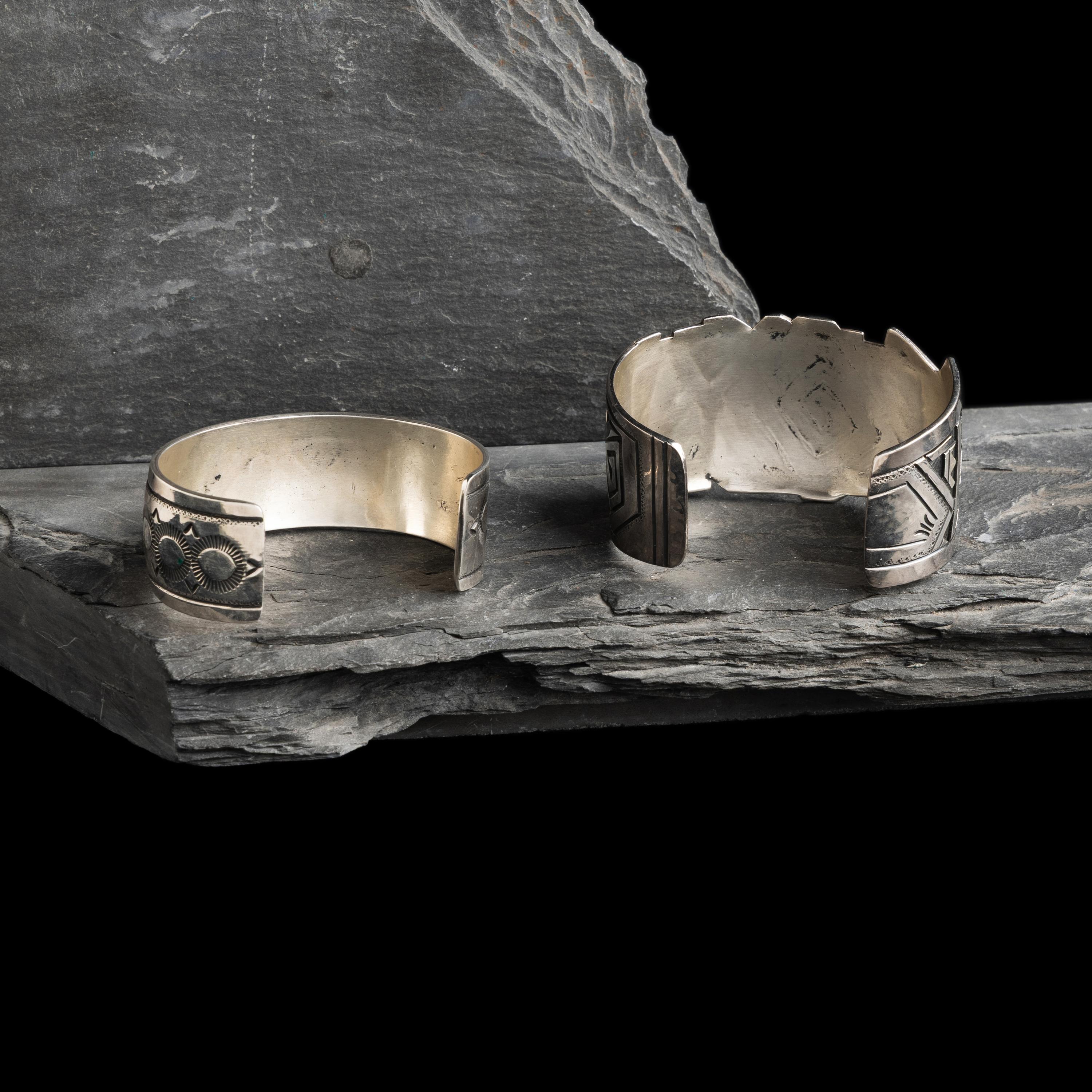 Peter Nelson (Diné, b. 1954) — Collection of Sterling Silver Cuff Bracelets and Pendants