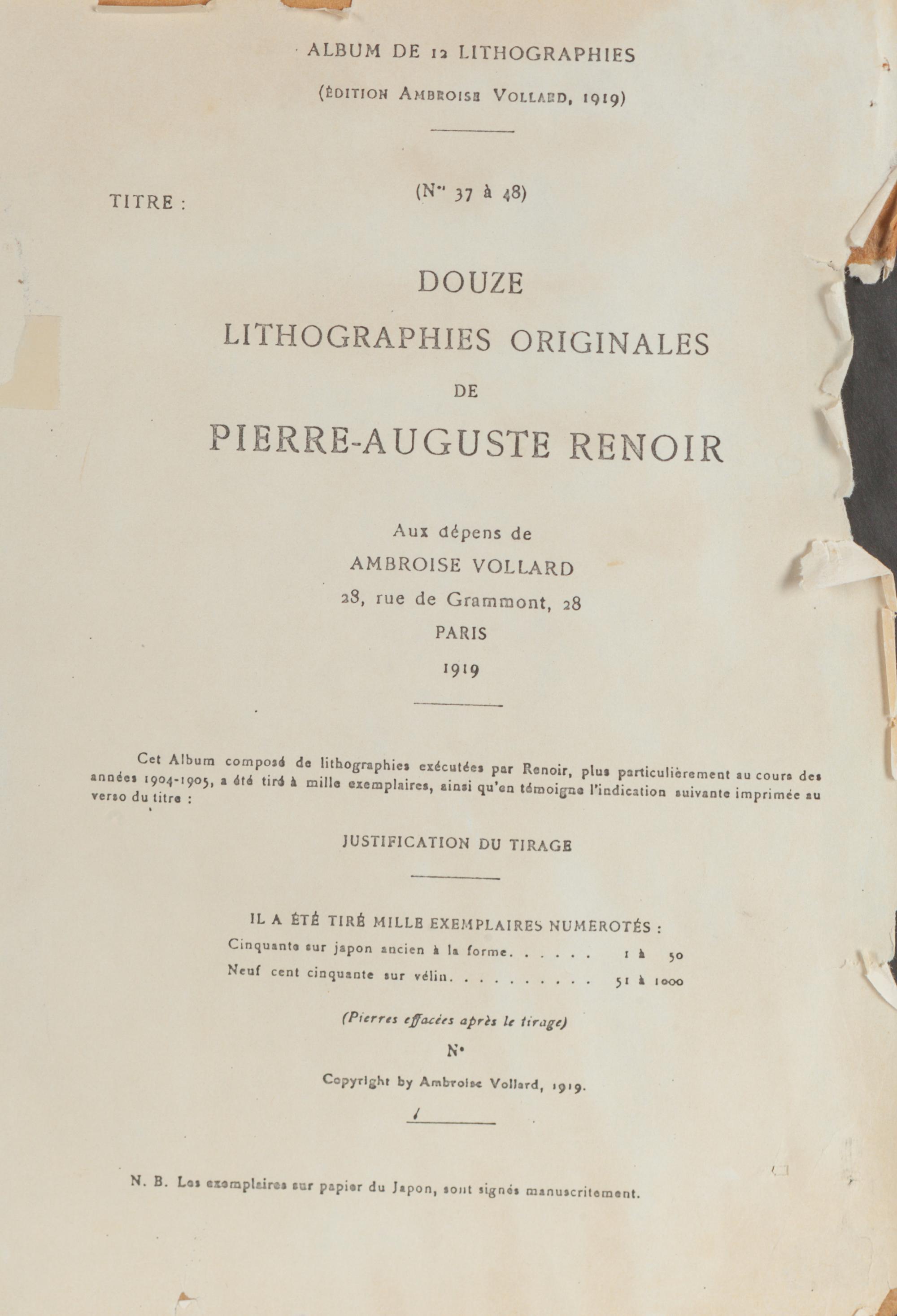 Ambroise Vollard, ( from L'album des douze lithographies originales de Pierre-Auguste Renoir)