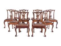 A Set of Eight George III Style Mahogany Dining Chairs