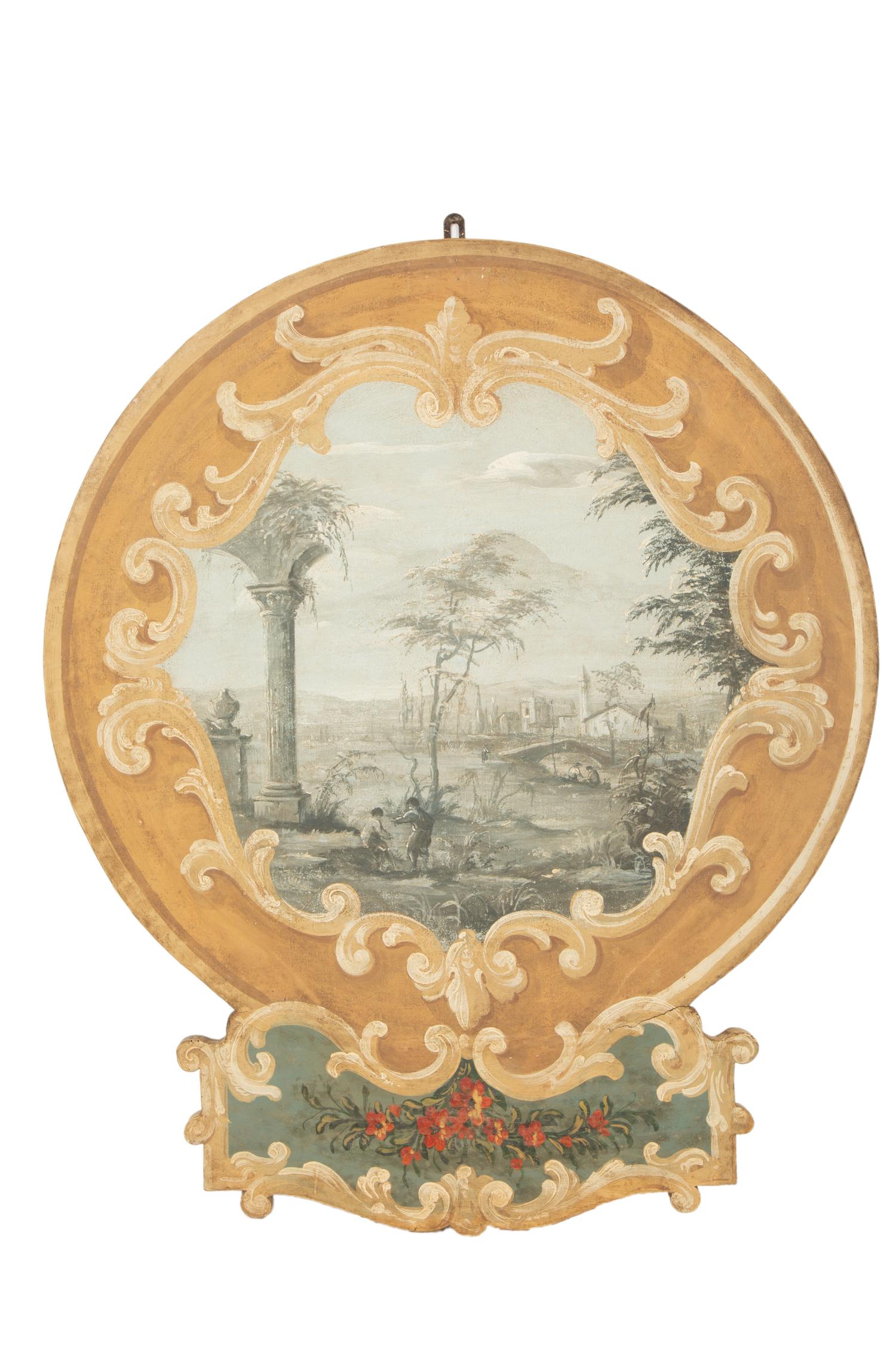 A Pair of Italian Capriccio Painted Wall Appliques