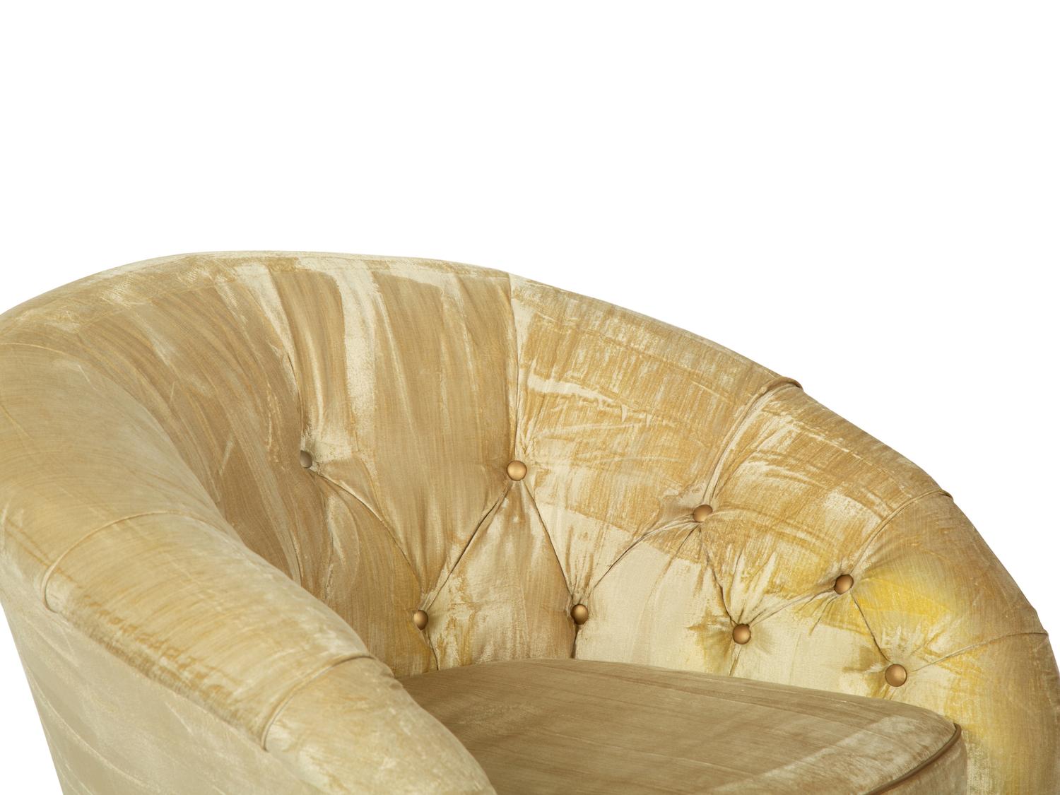 A Hollywood Regency Velvet Upholstered Club Chair — LATE 20TH CENTURY
