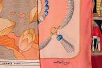 Three Designer Scarves; One Hermès, One Ferragamo, One Cartier, 1980-2000s