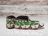 Sioux Fully Beaded Hide Moccasins