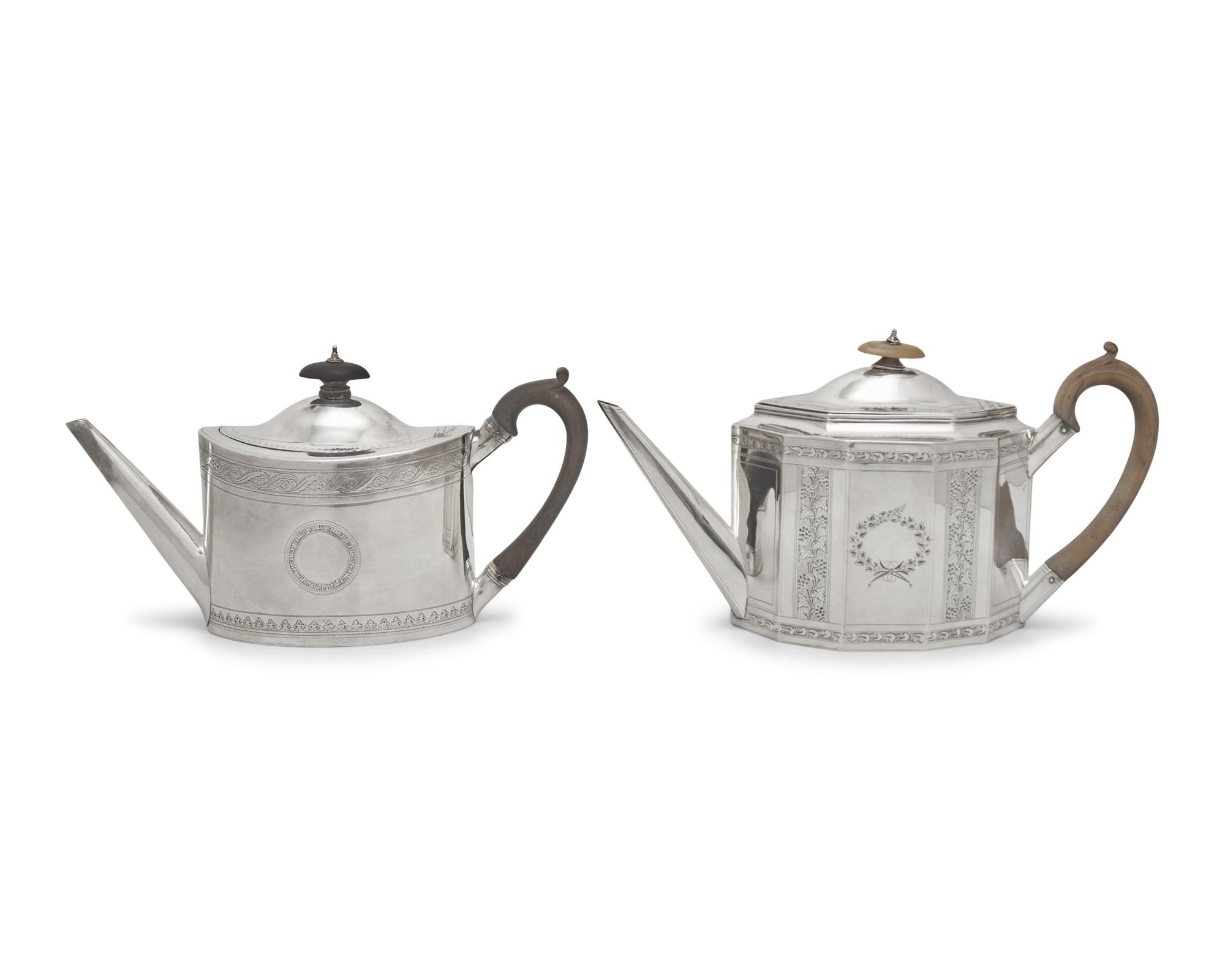 Two George III Sterling Silver Teapots