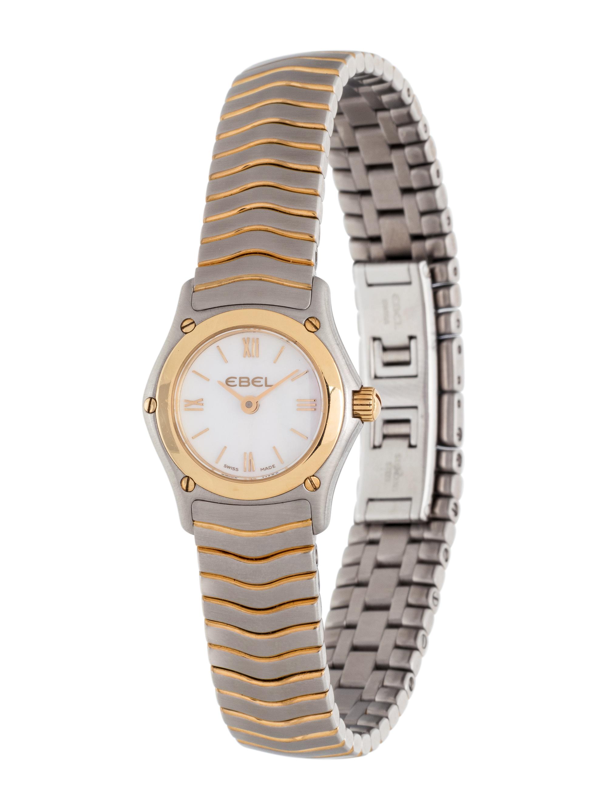 EBEL, STAINLESS STEEL, 18K YELLOW GOLD AND DIAMOND 'BELUGA' WRISTWATCH