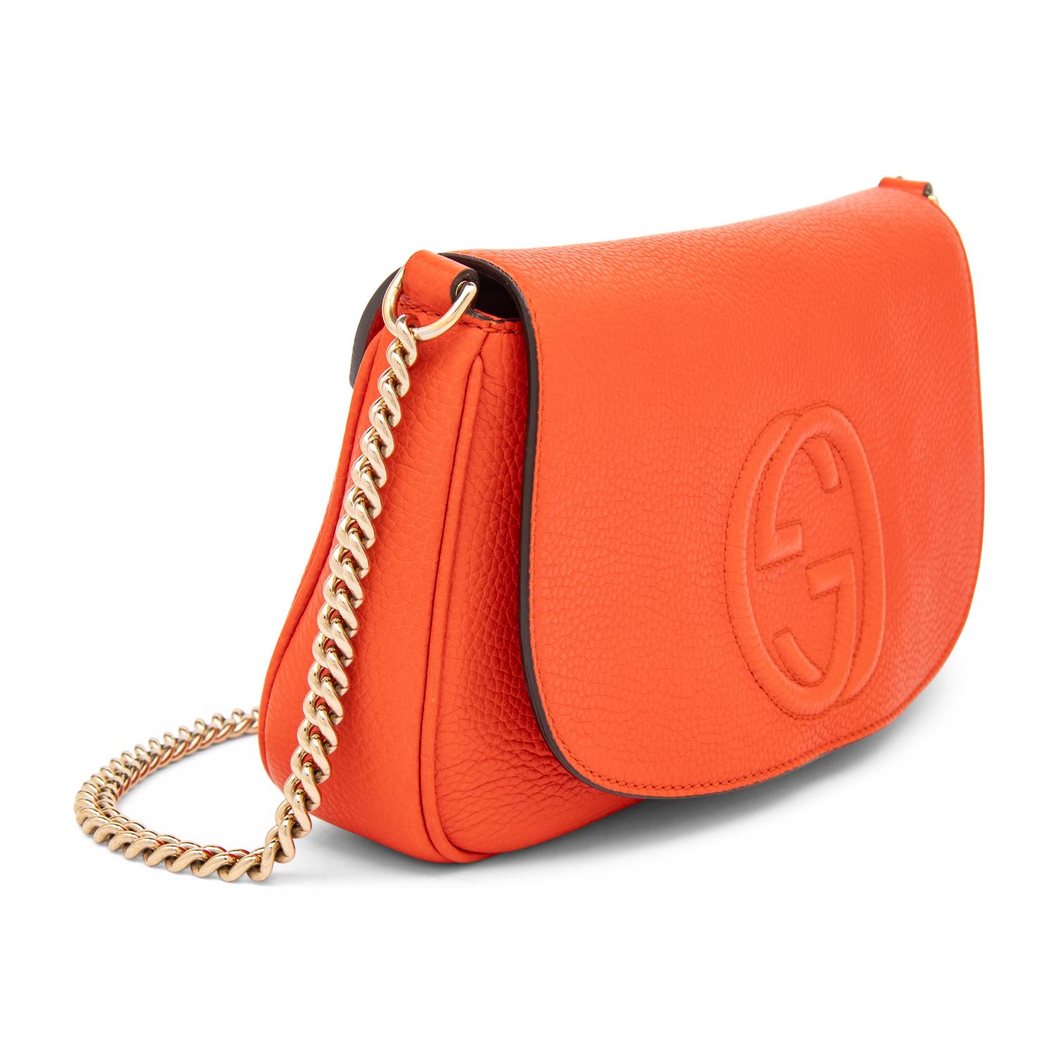 Gucci, Orange Leather Soho Flap Bag