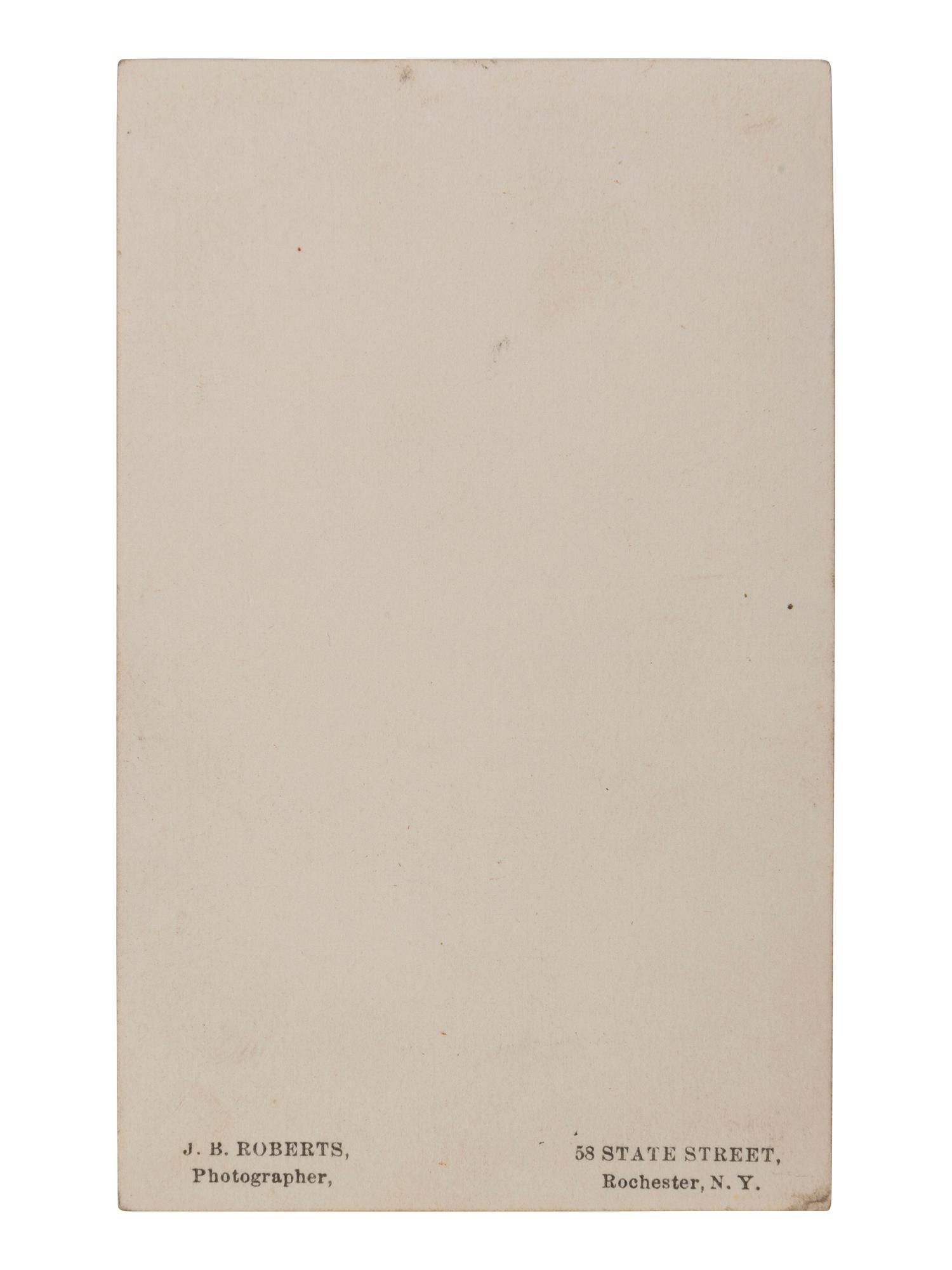 [DOUGLASS, Frederick (1818-1895)]. ROBERTS, J.B., photographer. CDV of Frederick Douglass. Rochester, NY, ca 1867.